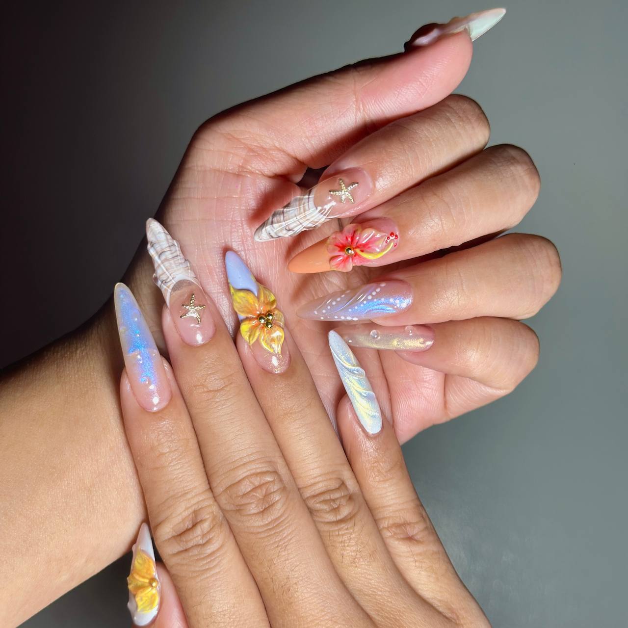Colorful client nail art